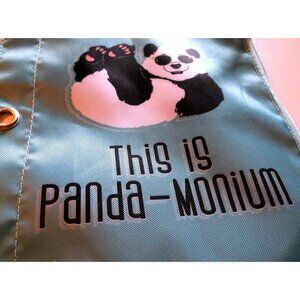 Yoobi Binder Zip Pouch Blue Pencil Case Panda Bear This is Panda-Monium SC036